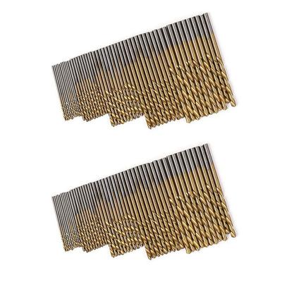 AEE2-100Pcs High-Speed Steel Titanium-Plated Twist Drill 1-3Mm Drill Woodworking Hole Tool Set Drill Tool Set