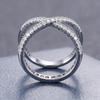 Simple and Elegant Cross Set Zirconia Diamond Ring for Women, Fashionable and Versatile, Creative, Elegant and Sweet Ring