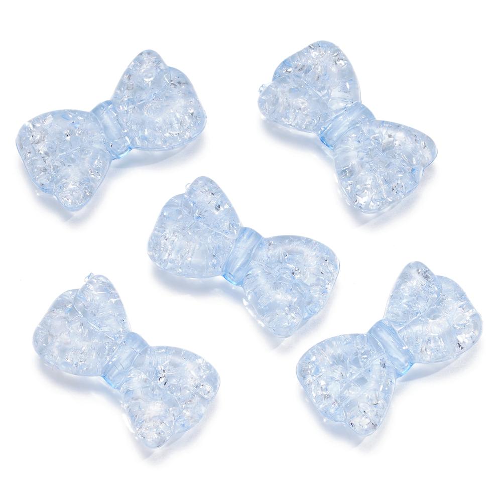 10pcs/lot 16mm Cracked Bowknot Acrylic Beads Transperant Loose Spacer Beads For Bracelet Charm DIY Jewelry Making  Findings
