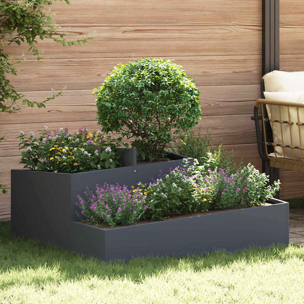 Garden Planter Anthracite 100 X 100 X 50 Cm