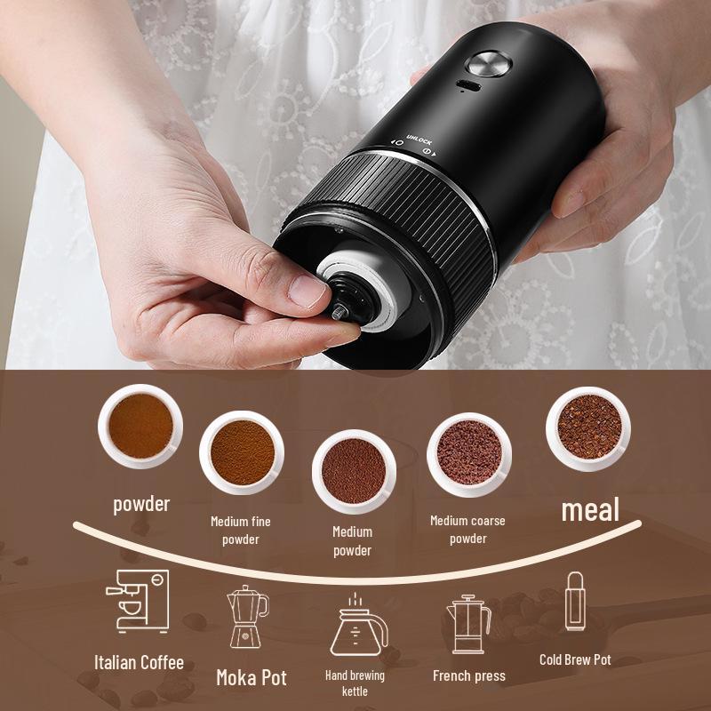 Portable Electric Hand Crank Coffee Grinder for Home Use