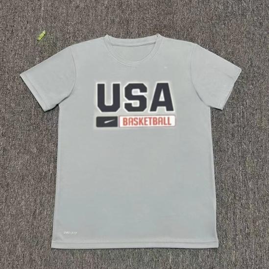 Streetwear Mode Topp 2025 Ny USA Dream Team T-shirt Nationell Basket Träning Snabbtorkande Kortärmad Uppvärmning Skytte