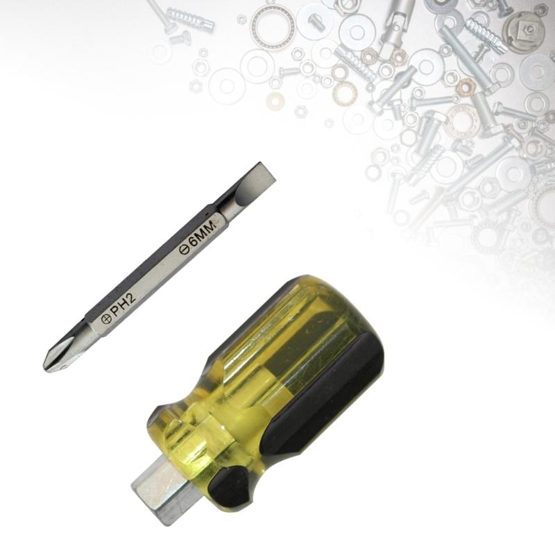Screwdriver Interchangeable Short Slotted Cross Screwdriver Impact Double Head PH2 70mm Bit Nutdrivers Hand Tools