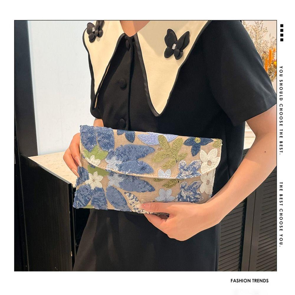 Stylish Sequin Evening Clutch Bags Beaded Exquisite Party Purses Elegant Glitter Envelope Bag Night Out