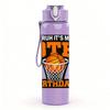1PC Bruh Its My BTH Birthday Basketball Print 750ml Color Plastic Sports Water Bottle Leakproof Flip Straw Lid Suitable for Sports Office Home Use
