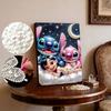 Starry Cloud Lilo, Stitch & Angel New Pearl-Inlaid Frameless Art | Handmade Pearl Craft, Starry Moon Cloud Theme, for Cute Dopamine Decor