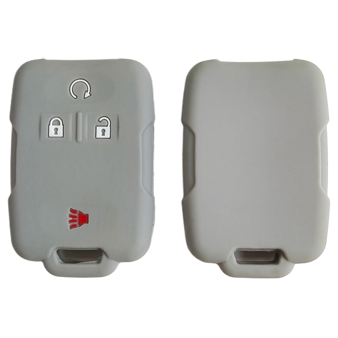 

Car silicone key cover for Chevrolet Colorado remote control 3 1 button silicone keychain Silverado GMC car key case сірий