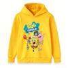 Kids Boys Girls Pullover Hoodie Cartoon Sponge Character Print Casual Soft Long Sleeve Sweatshirt for Toddlers Children Daily Wear