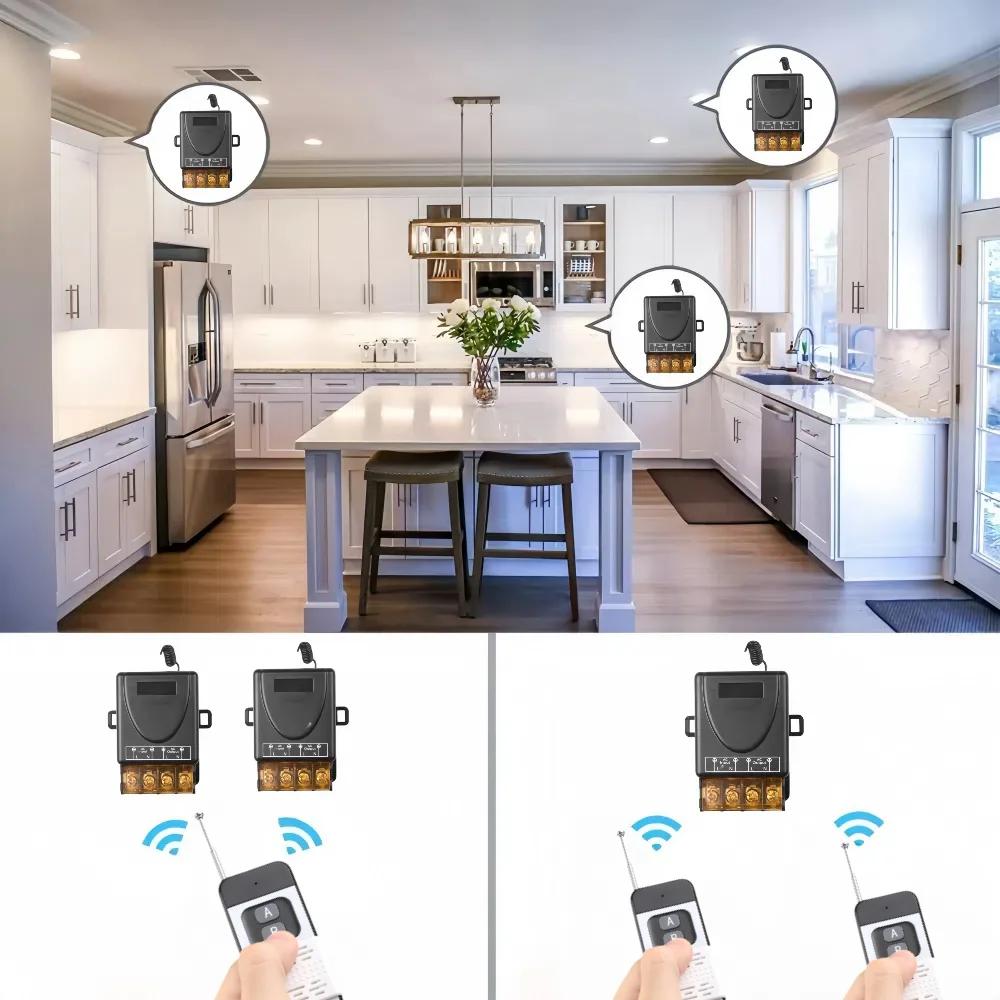 433Mhz Wireless Remote Control Switch DC 12V 72V 30A High Power RF Relay Module 1000m Remote for Fan Light Pump Switch Smart Home DIY Devices