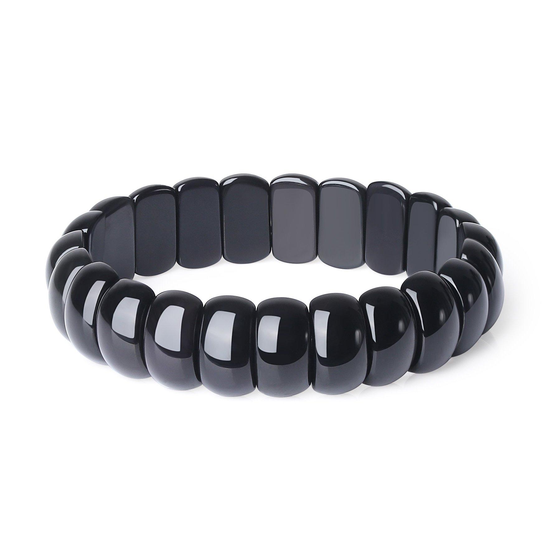 

Obsidian Power Stone Bracelet Protects Against Evil and Misfortune [Koai] Bangle, чорний