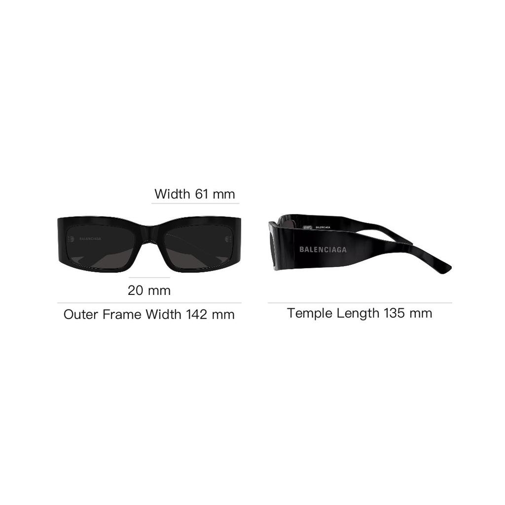 Balenciaga Logo Irregular Shape Sunglasses Unisex sunglasses Black BB0328S001