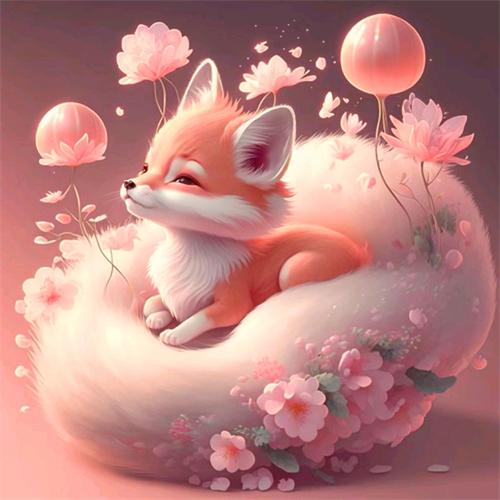 Diamant-Malerei voller Bohrer Fuchs Cartoon Home Decor Stickerei Mosaik Tier Blume Kreuzstich Kristall Wandkunst