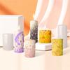 3D Embossed Pattern Cylindrical Scented Candle Mold Handmade Diy Plaster Diffuser Stone Jewelry Set