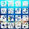 Bview Art Reusable Ocean Art Stencils for Kids - School Painting Practice, Classroom Crafts & Educational Activities