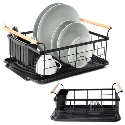 Drainer Large Standing Dish Dryer Plates Cutlery Black Metal XXL