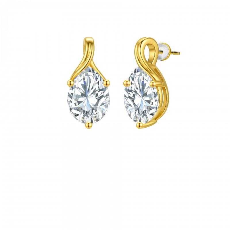 Gold Plated Geometric Stud Earrings Women Post Hypoallergenic Minimalist Fashion Jewelry Gold ME-113