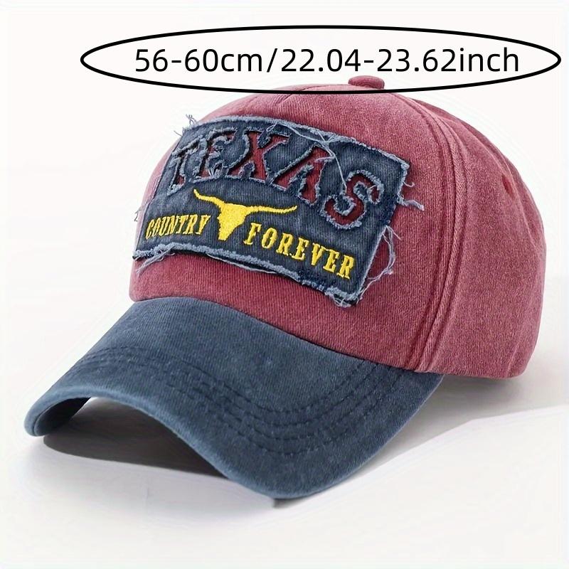 Retro Distressed Texas Baseball Cap Washed Embroidered Trucker Hat Country Forever Dad Hat, Adjustable Casual Hat for Men Women
