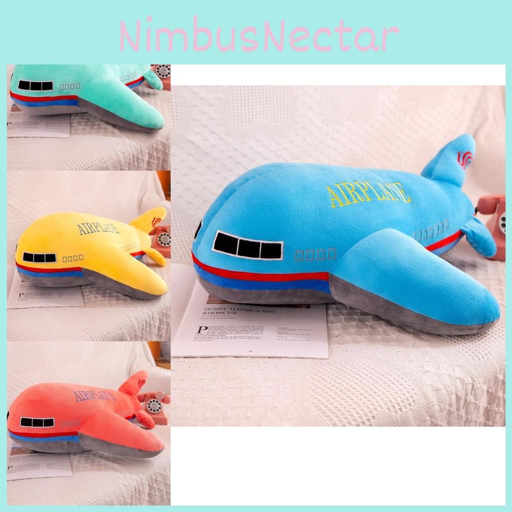 Plush Airplane Toy Soft Crystal Fabric Stuffed Toy Cartoon Airplane Pillow