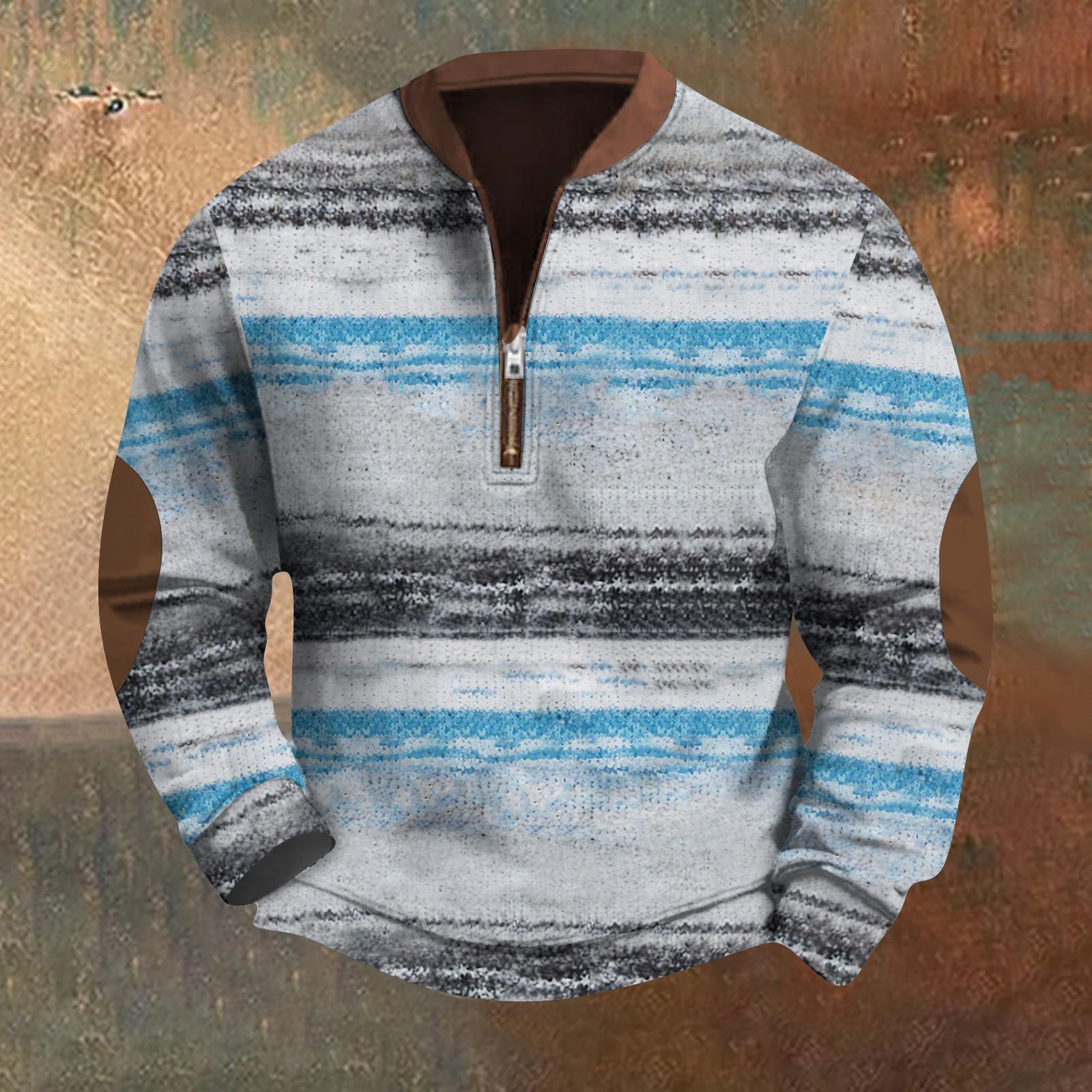 

Мужская повседневная толстовка в стиле ретро с градиентным принтом XL небесно-голубой