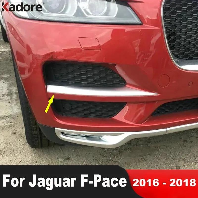 Front Fog Light Lamp Eyebrow Cover Trim For Jaguar F-PACE 2016 2017 2018 Matte Car Foglight Foglamp Eyelid Strip Accessories