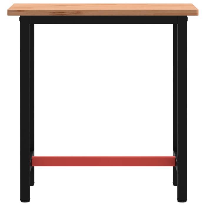 VidaXL Workbench, Work Table with Holes, Workstation, DIY Home Workbench, 80x55x81.5 Cm Solid Beech Wood 3188903