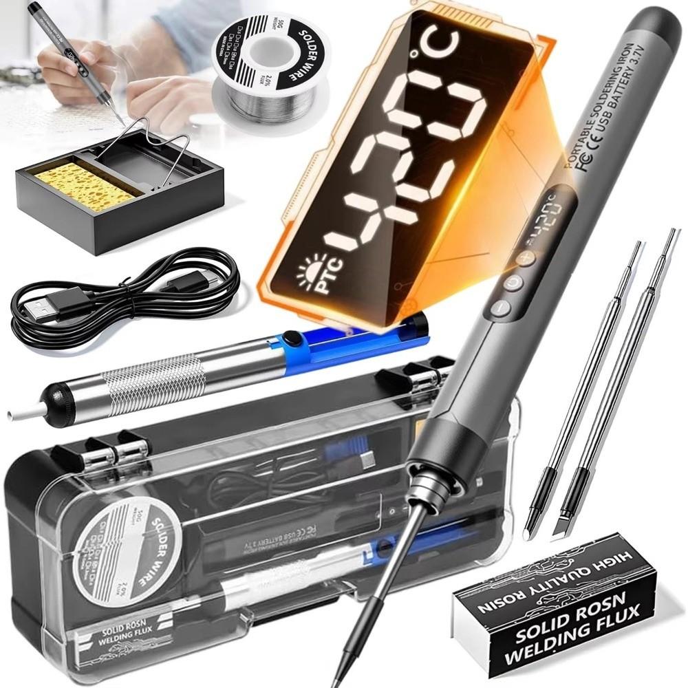 Adjustable Temperature USB Soldering Iron Set Cordless Soldering Pen Set  DIY Repair