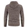Herren Kapuzen-Fleece-Strick-Cardigan-Pullover