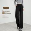 Women's Velvet Pleated Wide-Leg Casual Pants