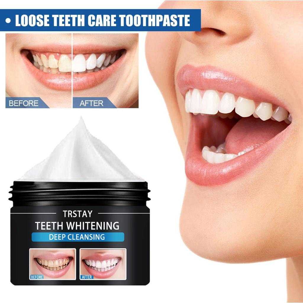 TRSTAY Zubní pasta Korekce barvy zubů, odstranění kouře, odstranění skvrn, rozjasnění a bělení Zubní pasta Hloubkové čištění, ochrana zdraví zubů