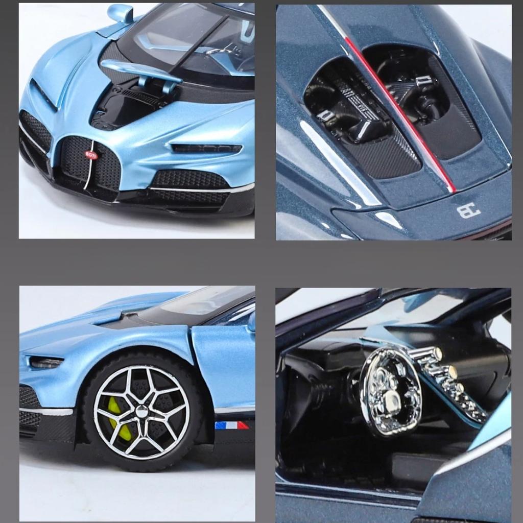 1/32 Scale Bugatti Tourbillon V16 Supercar Alloy Metal Diecast Model Car Home Decoration Trendy Toy Collection Hobbies High Simulation Present