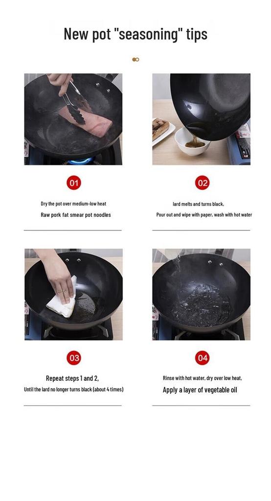Supor 32cm Non-stick Cast Iron Wok for Gas Stoves - VC32BH01