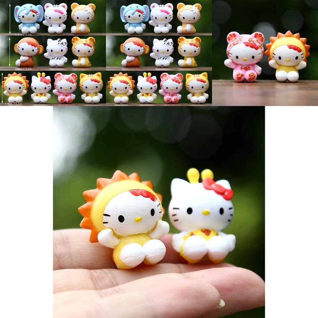 10pcs Creative Animal Design Hello Kitty Pen Cap Set For Desk Decor And Gift