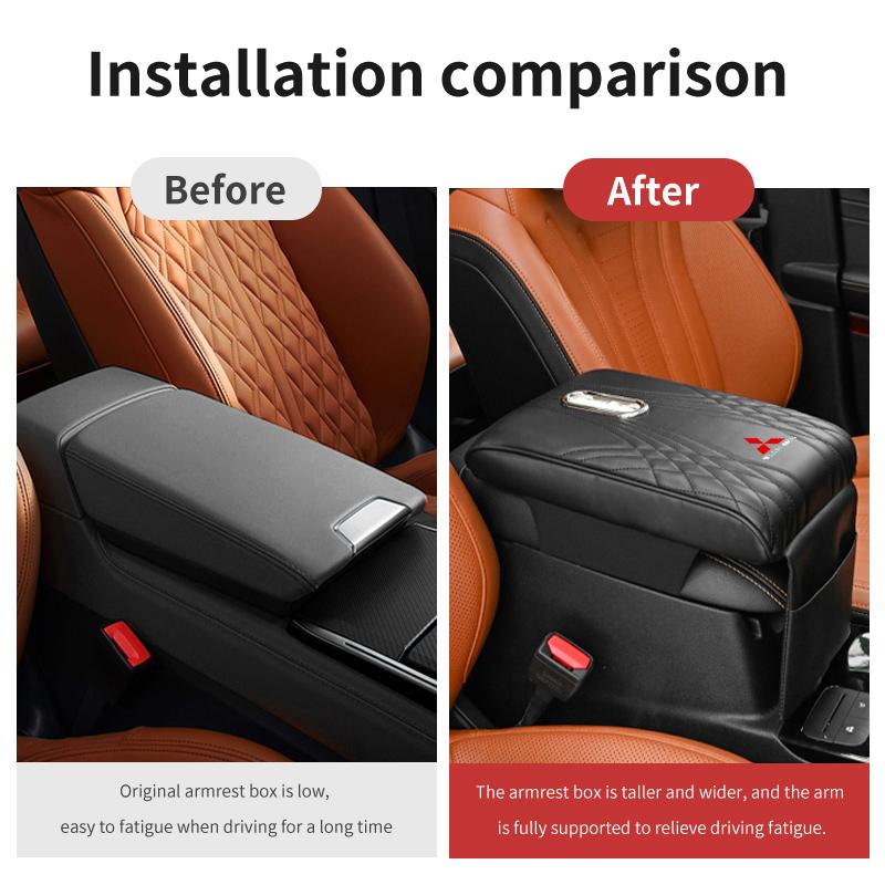 sdbf9 For Mitsubishi Car Elbow Support Armrest Box Pad Center Console Tissue Holder Accessories Outlander Lancer L200 ASX Pajero