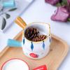 Mini Ceramic Milk Cup Creamer Jug Multifunctional Seasoning Dish Small Ceramic Coffee Milk Pitcher Vinegar Sauce Cup With Handle