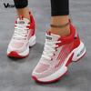 Air Cushion Women's Sneakers Fashion Knitted Mesh Casual Sports Shoes Non-slip Height-increasing Walking Footwear