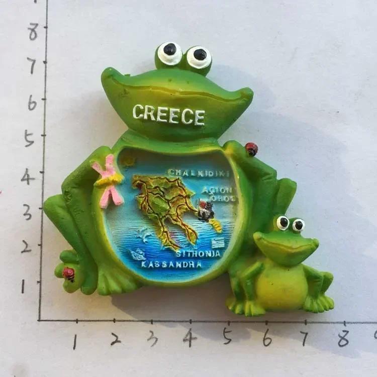 Griechische Touristen-Souvenirs Kühlschrankmagnet Griechenland Flagge Samurai Spartanischer Helm Handbemalung Magnetische Kühlschrankaufkleber Geschenkideen