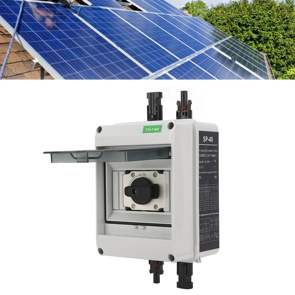 DC1000V 32A Solar DC Disconnect Switch Silver Contacts PC 1 In 1 Out PV DC Isolator Switch for Inver