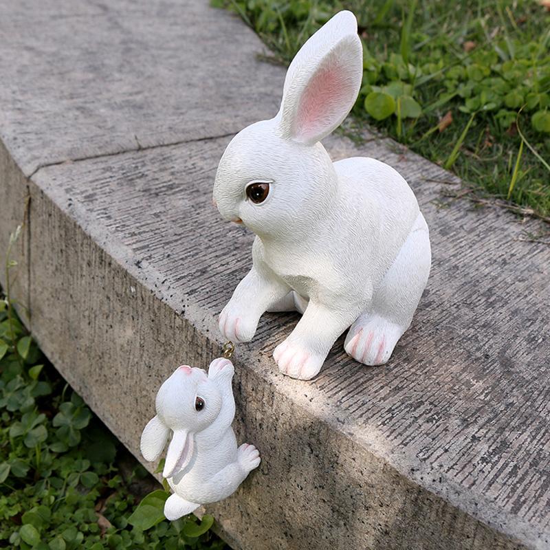 Whimsical Easter Bunny Family Statue-Rustic Resin Garden &Tabletop Decor, Perfect for Spring Ambiance