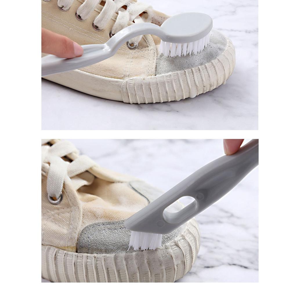Dual Head Shoe Brush   Handle Cleaning Brush Soft   Hanging Hole Plastic Comfortable Grip Shoe Scruber