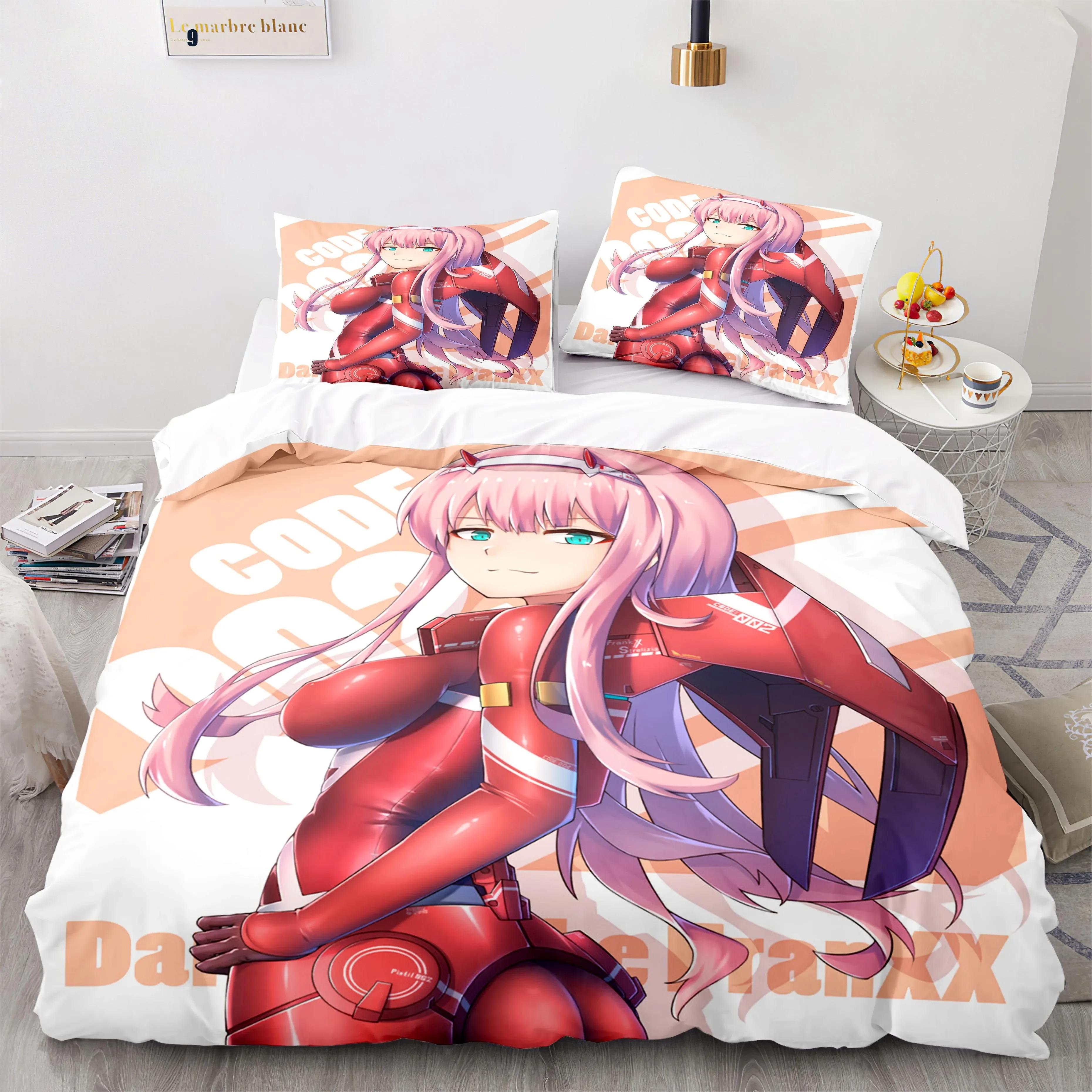 

Warm Modern Single Twin Full Queen King Nwe Darling In The Franxx Size Bed Sets Aldult Kawaii Duvetcover Family 23pcs Quilt Comforter (quilt)-EU Single(135*200cm)3pcs