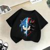 Sonic vs Shadow Kids TShirt  Video Game Tee Short Sleeve Cotton Crewneck Birthday Gift for Boys Soft Breathable Daily Wear