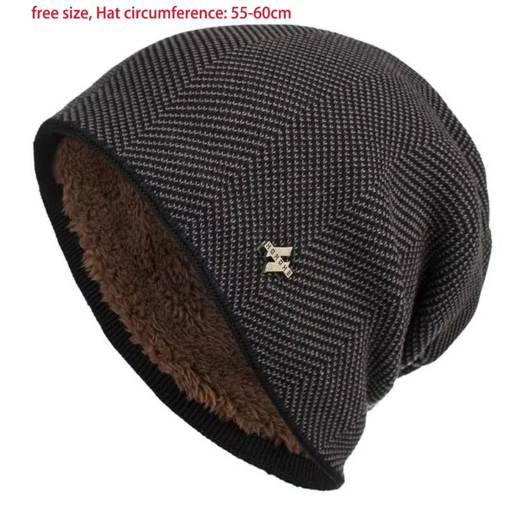 Simple Style Knitted Beanie Unisex Ski Beanie Hats Simple Thick Knitted Hat  Outdoor Sports