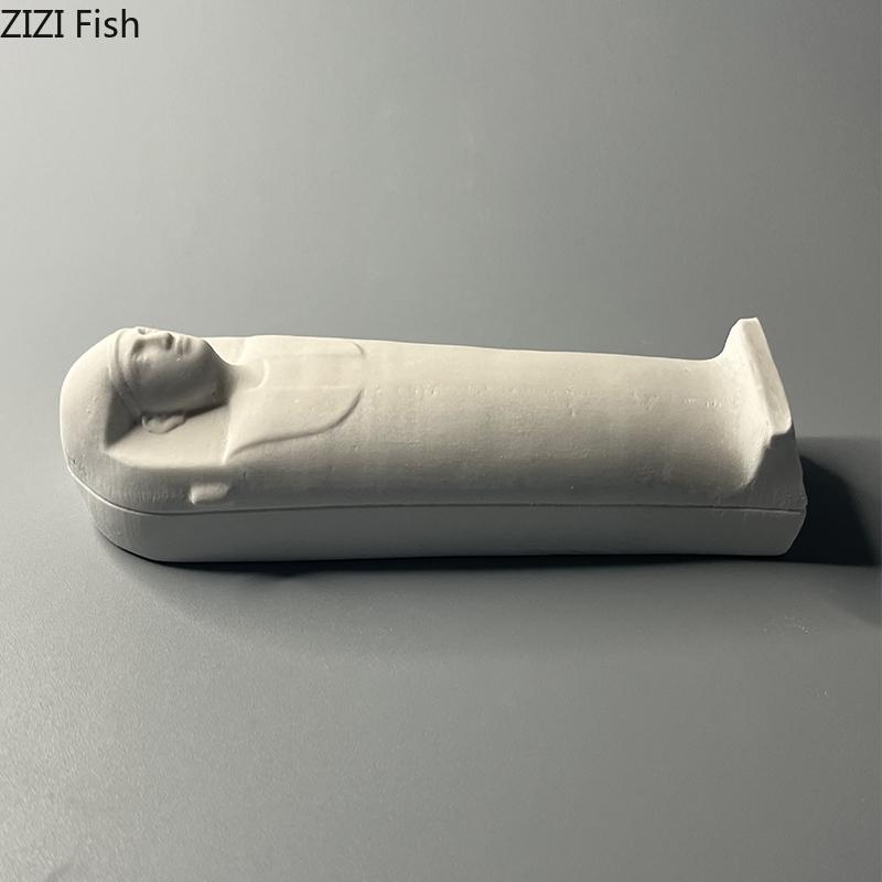 Ancient Egyptian Pharaoh's Mummy Coffin Plaster Statue Desk Decoration Artwork Figures Ornaments Sculpture Room Aesthetic Decor