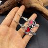 Dark Gothic Punk Bat Demon Heart Necklace & Earrings Set