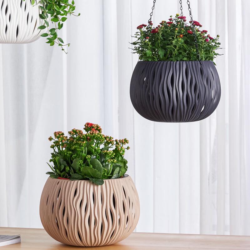 Outdoor Hanging Imitation Rattan Planter