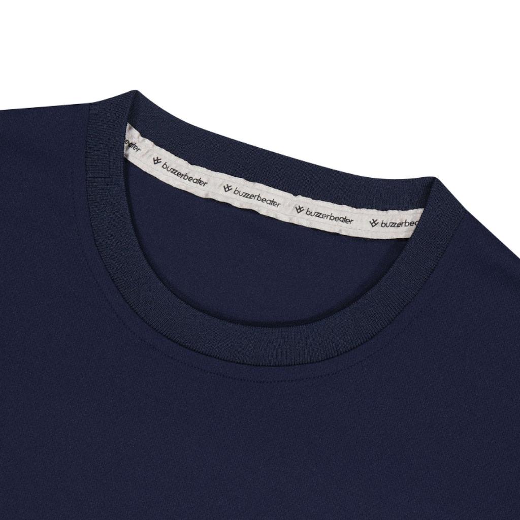BUZZERBEATER Flatback Mesh Functional Short Sleeve T-Shirt_Navy