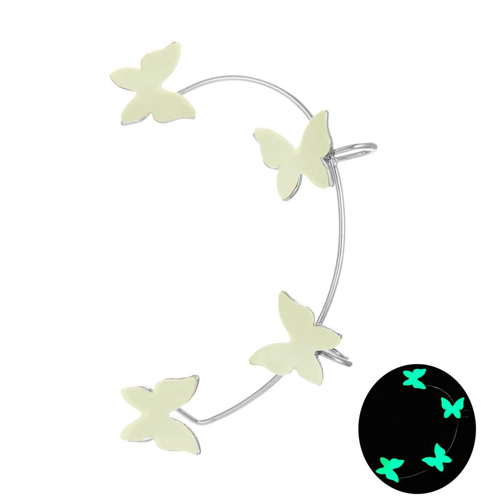 Серьги-каффы  Бабочка с ночным свечением  из меди для модных женщин GlowLeft