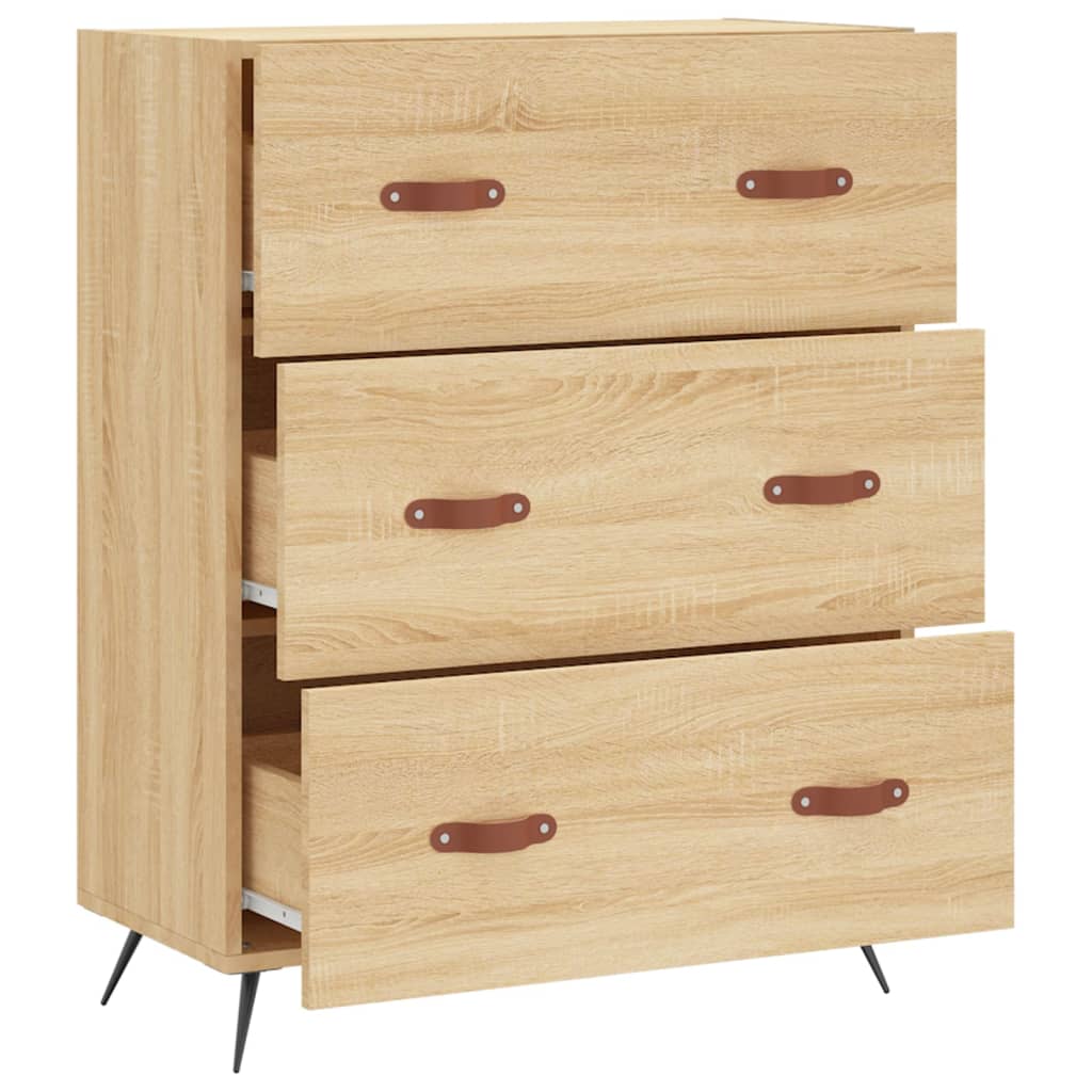 Chest of Drawers, Sonoma Oak, 69.5X34X90 Cm, Wood-based Material