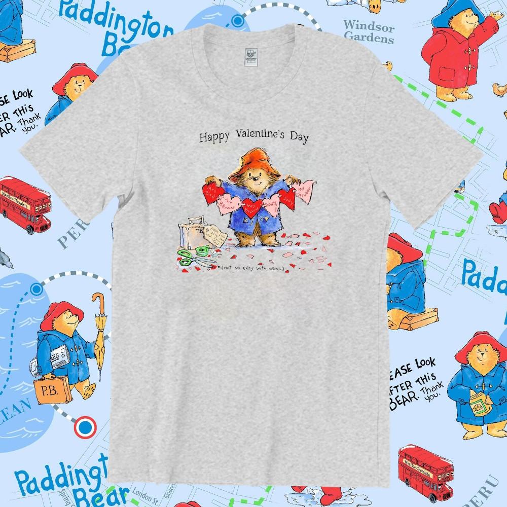 Paddington Bear in London Couple Tshirts Unisex Cotton Tee Summer Funny Cartoon Harajuku Print Loose Short Sleeve Unisex Women