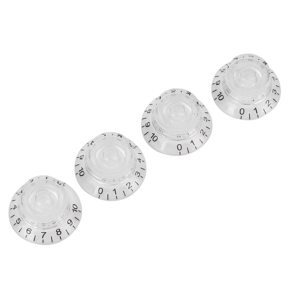 4 Stück Tonreglerknopf Transparent Glocke Lautstärke Musikinstrument Zubehör für Gitarre